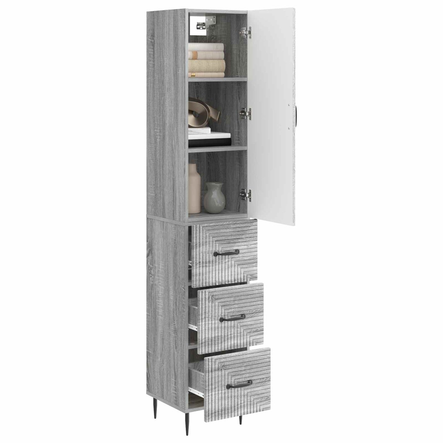 Set di armadi 2 pcs Sonoma grigio 33 x 34,5 x 90 cm | homemem39