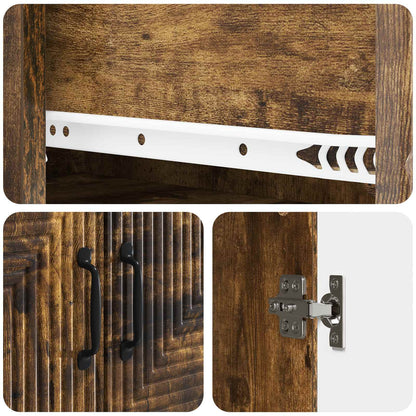 Set di armadi 2 pz Rovere Fumo Legno ingegnerizzato