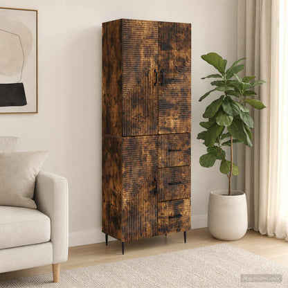 Set di armadi 2 pz Rovere Fumo Legno ingegnerizzato