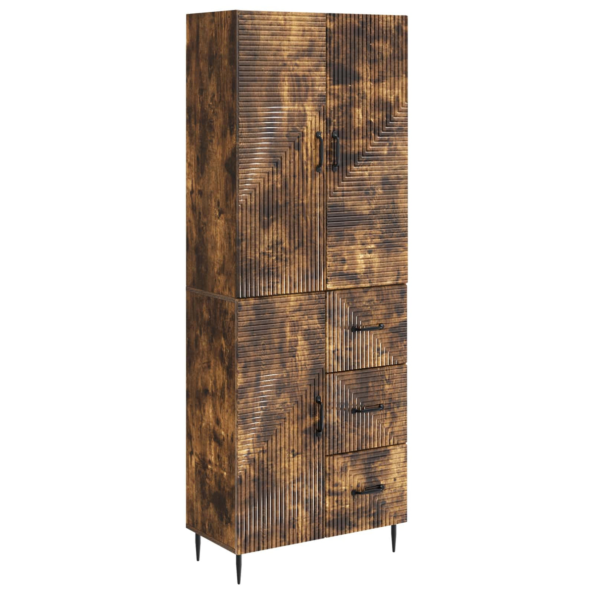 Set di armadi 2 pz Rovere Fumo Legno ingegnerizzato