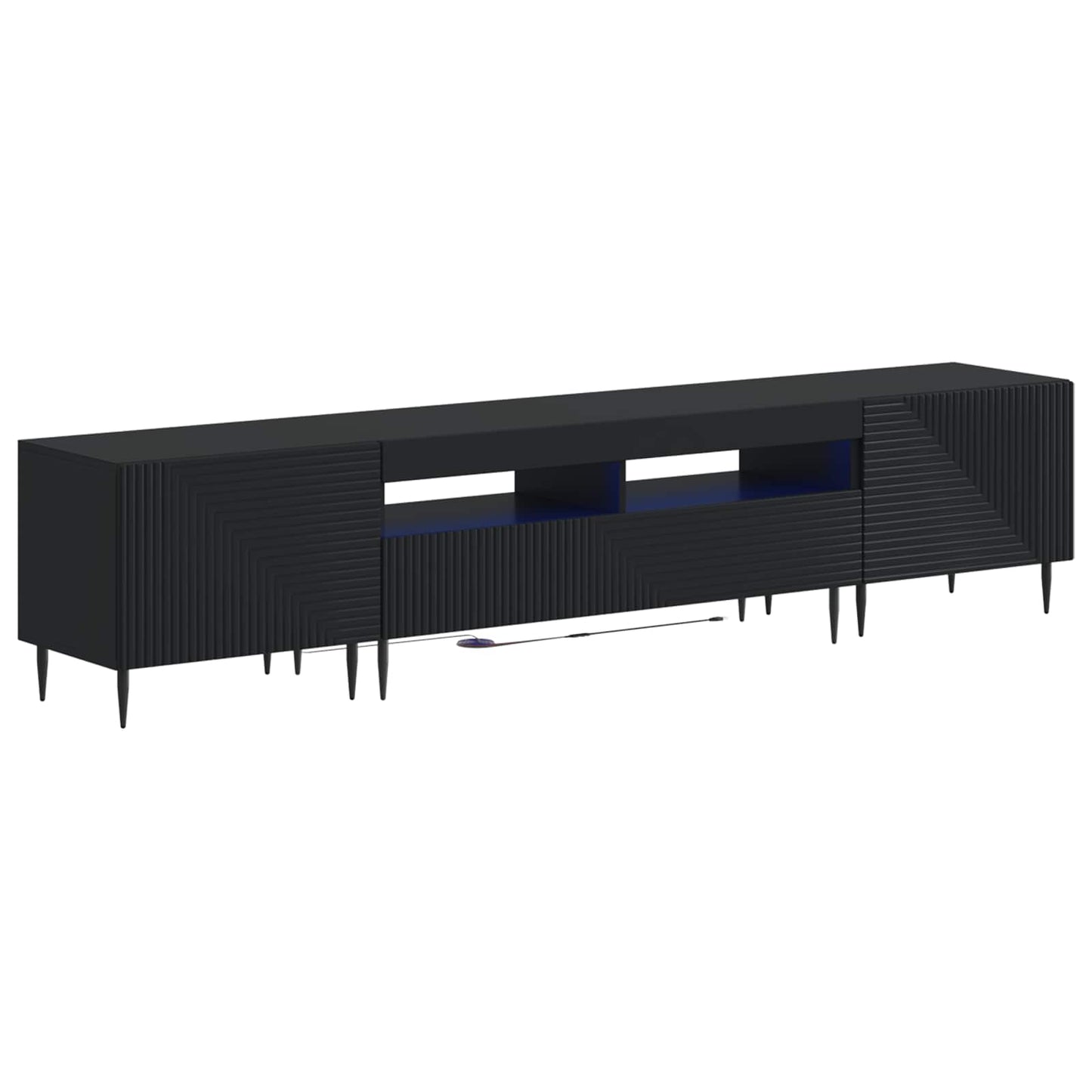 Mobile TV LED a 3 pezzi Nero Legno ingegnerizzato