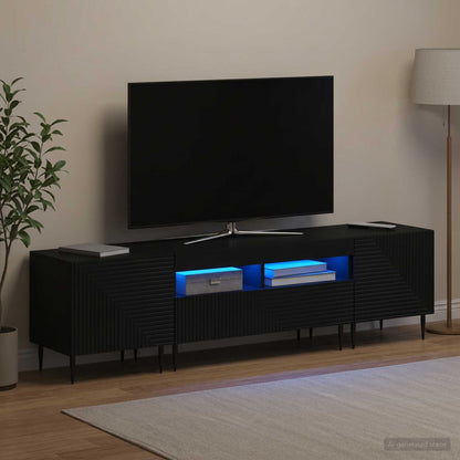 Mobile TV LED a 3 pezzi Nero Legno ingegnerizzato