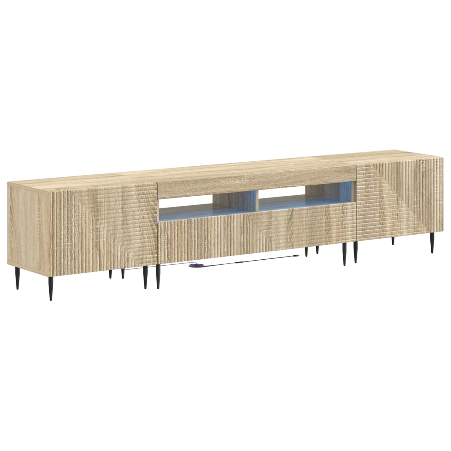 Mobile TV LED a 3 pezzi Rovere Sonoma Legno ingegnerizzato
