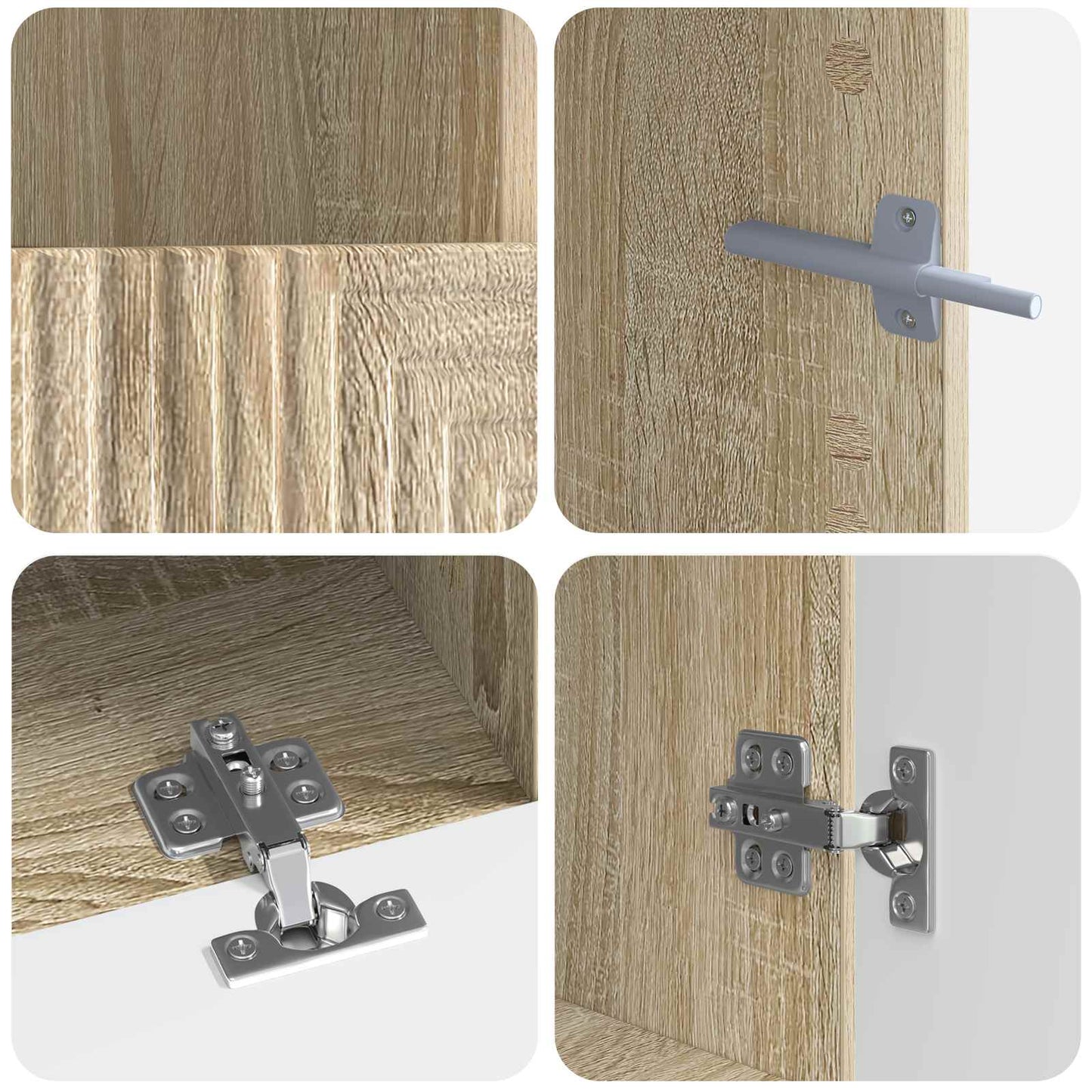 Mobile TV LED a 3 pezzi Rovere Sonoma Legno ingegnerizzato