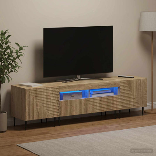 Mobile TV LED a 3 pezzi Rovere Sonoma Legno ingegnerizzato - homemem39