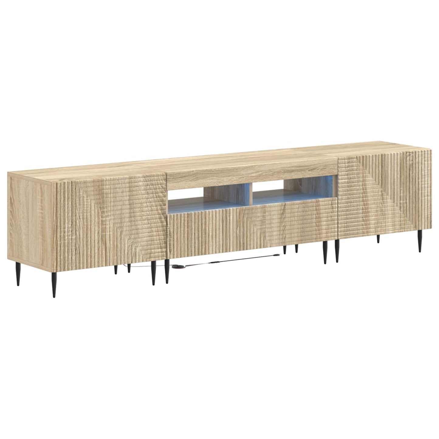 Mobile TV LED a 3 pezzi Rovere Sonoma Legno ingegnerizzato