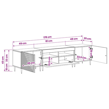 Mobile TV LED a 3 pezzi Rovere Sonoma Legno ingegnerizzato