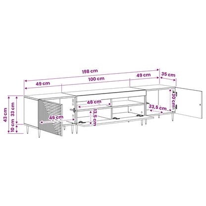 Mobile TV LED a 3 pezzi Grigio Cemento Legno ingegnerizzato