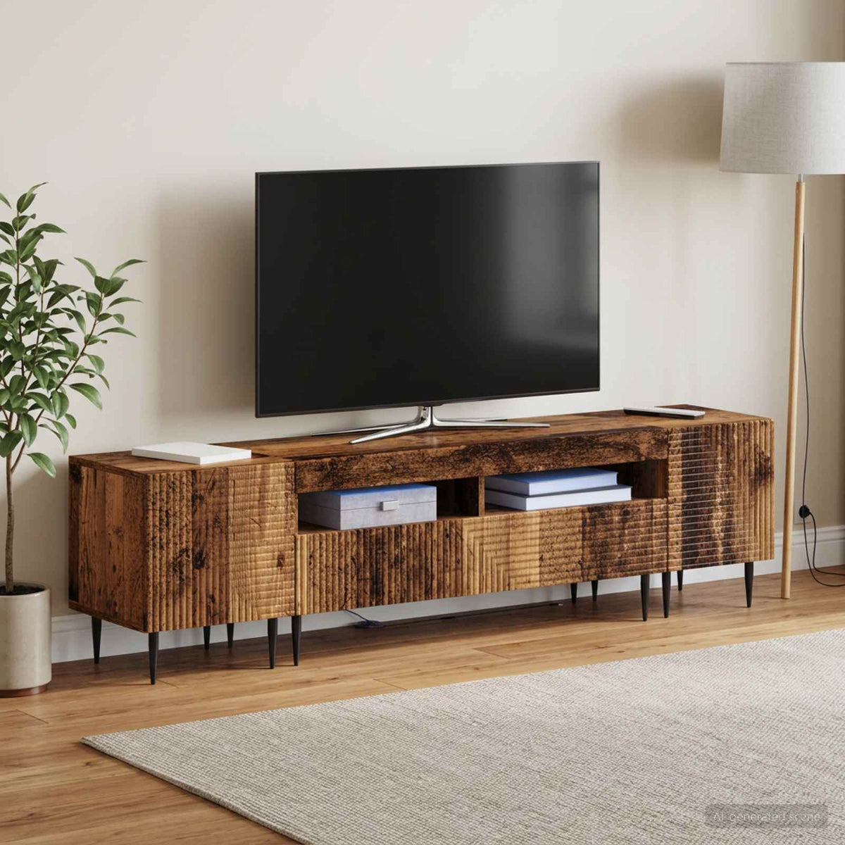 Mobile TV LED a 3 pezzi Legno antico Legno ingegnerizzato - homemem39