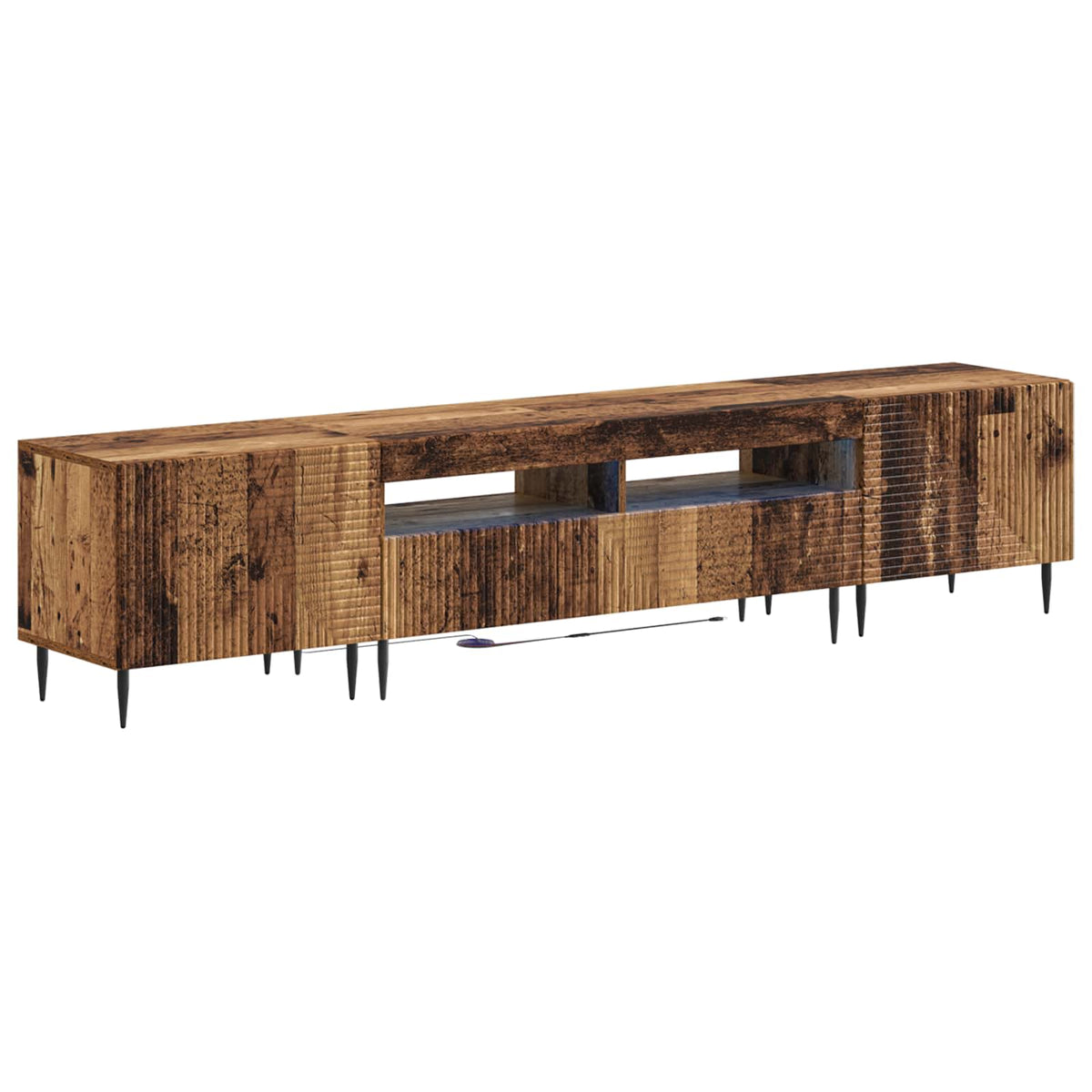 Mobile TV LED a 3 pezzi Legno antico Legno ingegnerizzato - homemem39