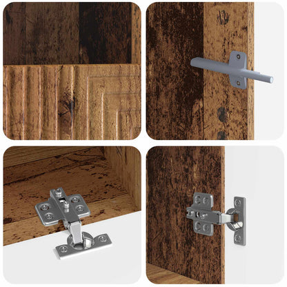 Mobile TV LED a 3 pezzi Legno antico Legno ingegnerizzato