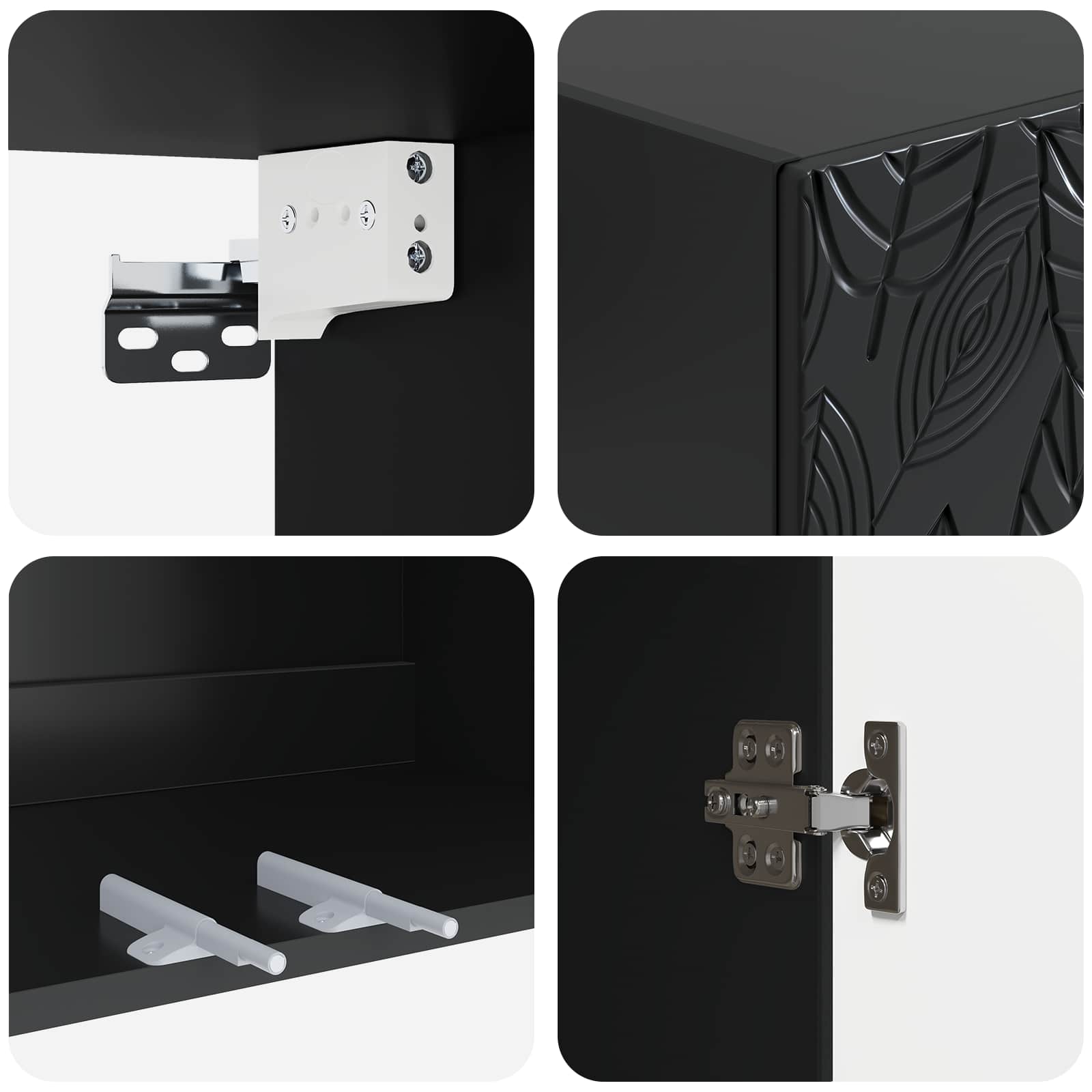Set di armadi 2 pcs Nero 66 x 34,5 x 90 cm Legno ingegnerizzato | homemem39