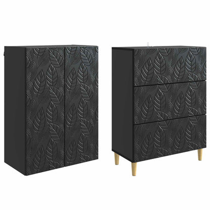 Set di armadi 2 pcs Nero 66 x 34,5 x 90 cm Legno ingegnerizzato | homemem39