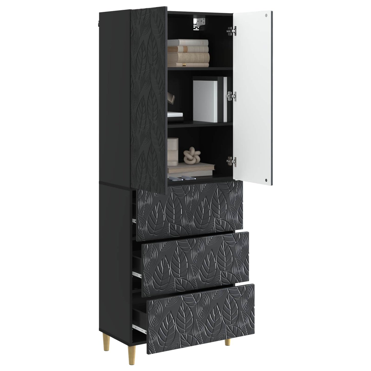 Set di armadi 2 pcs Nero 66 x 34,5 x 90 cm Legno ingegnerizzato | homemem39