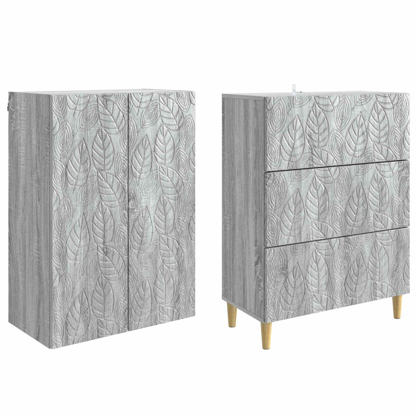 Set di armadi 2 pcs Sonoma grigio 66 x 34,5 x 90 cm | homemem39