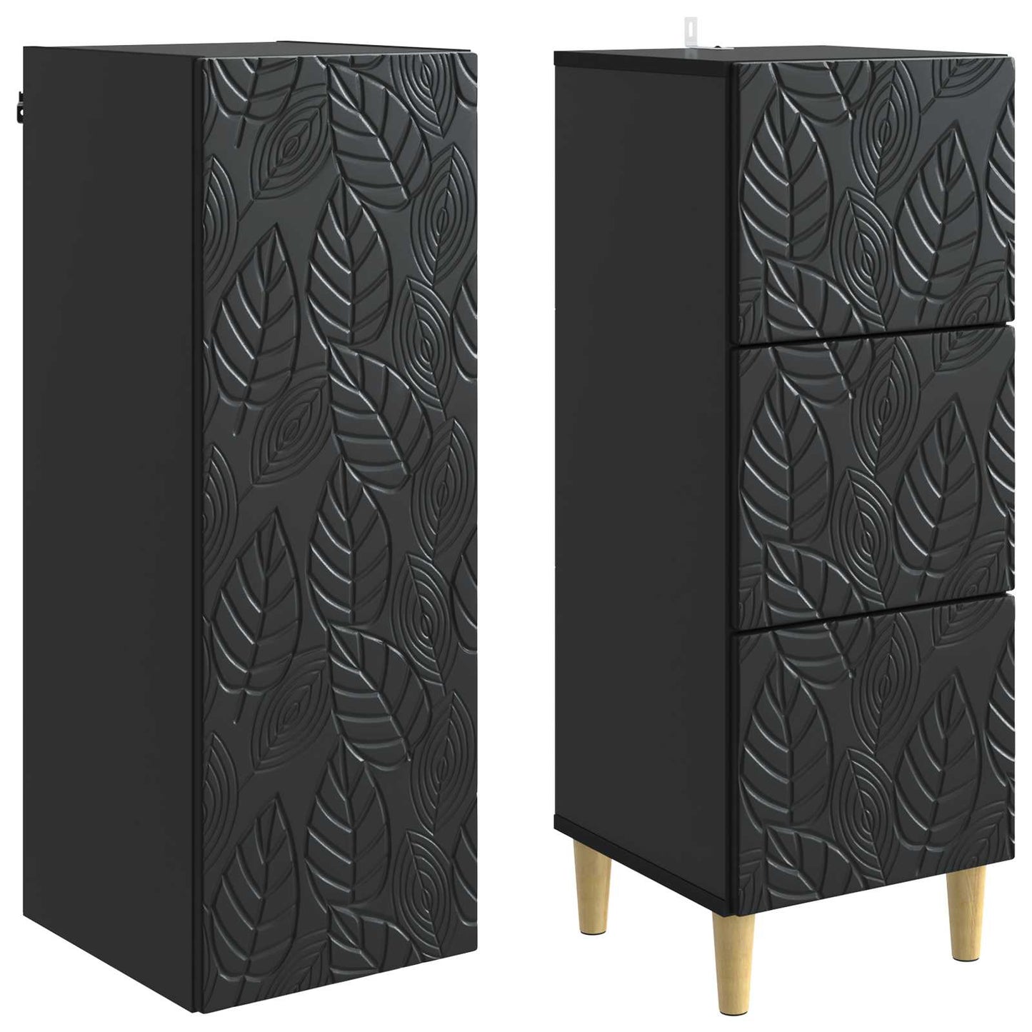 Set di armadi 2 pcs Nero 33 x 34,5 x 90 cm Legno ingegnerizzato | homemem39