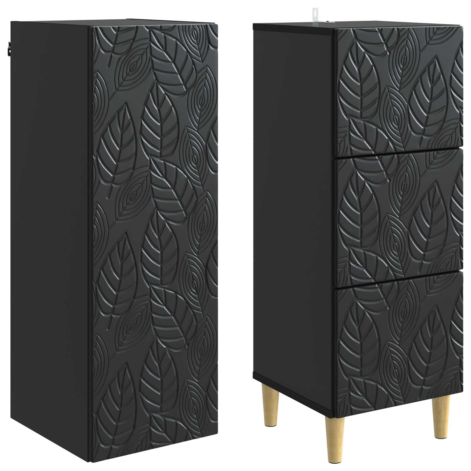 Set di armadi 2 pcs Nero 33 x 34,5 x 90 cm Legno ingegnerizzato | homemem39