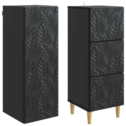 Set di armadi 2 pcs Nero 33 x 34,5 x 90 cm Legno ingegnerizzato | homemem39