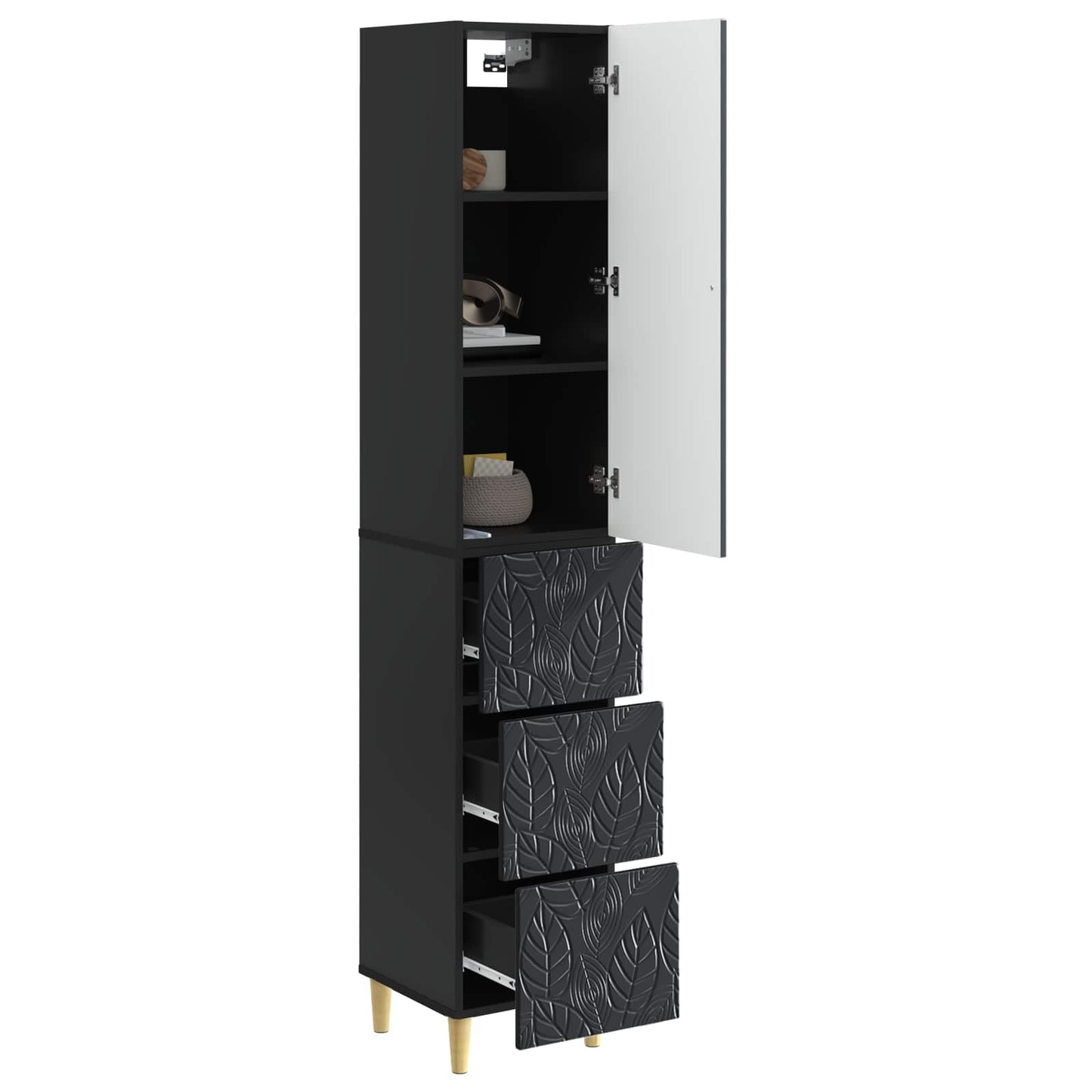 Set di armadi 2 pcs Nero 33 x 34,5 x 90 cm Legno ingegnerizzato | homemem39