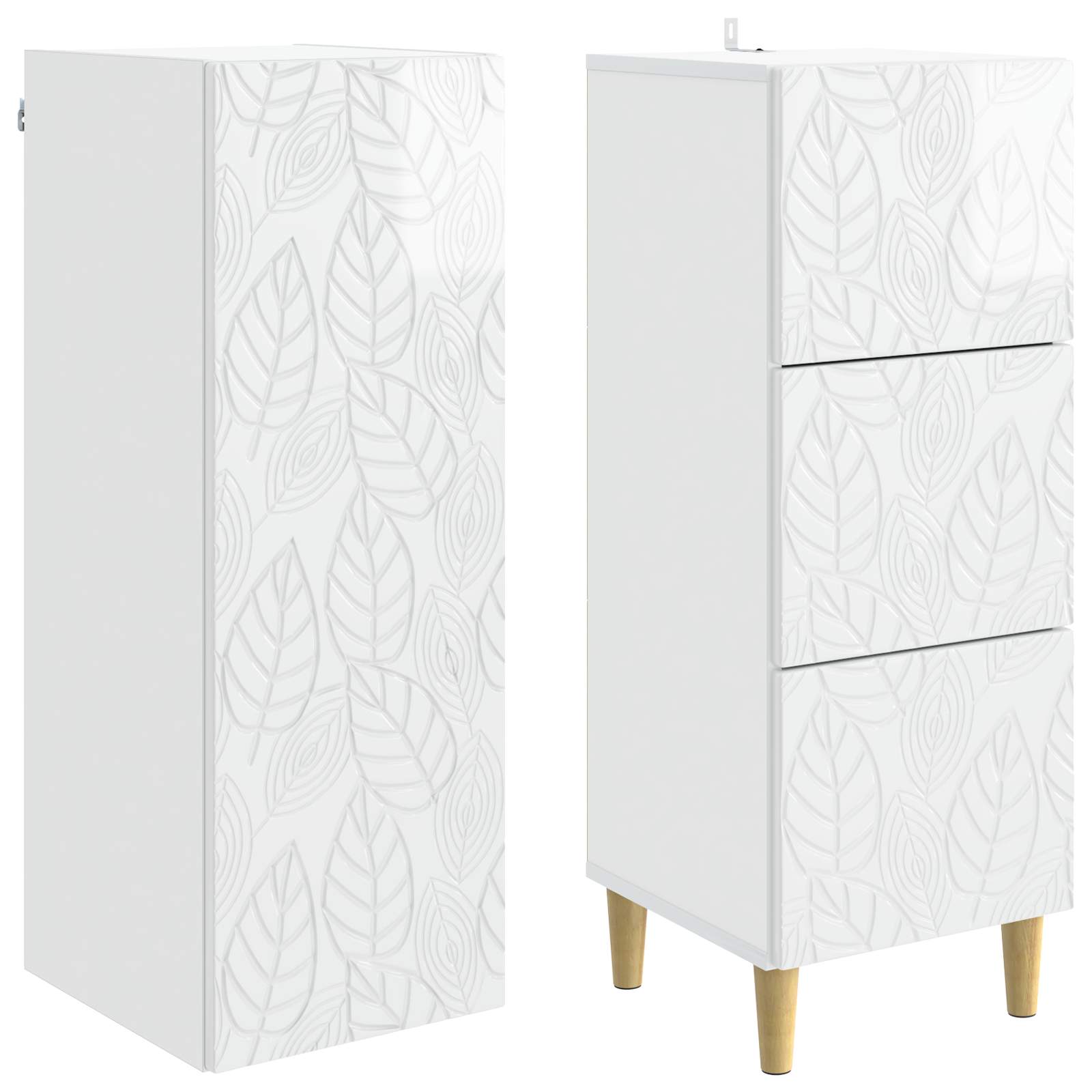 Set di armadi 2 pcs Bianco Lucido 33 x 34,5 x 90 cm | homemem39