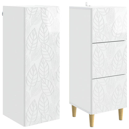 Set di armadi 2 pcs Bianco Lucido 33 x 34,5 x 90 cm | homemem39
