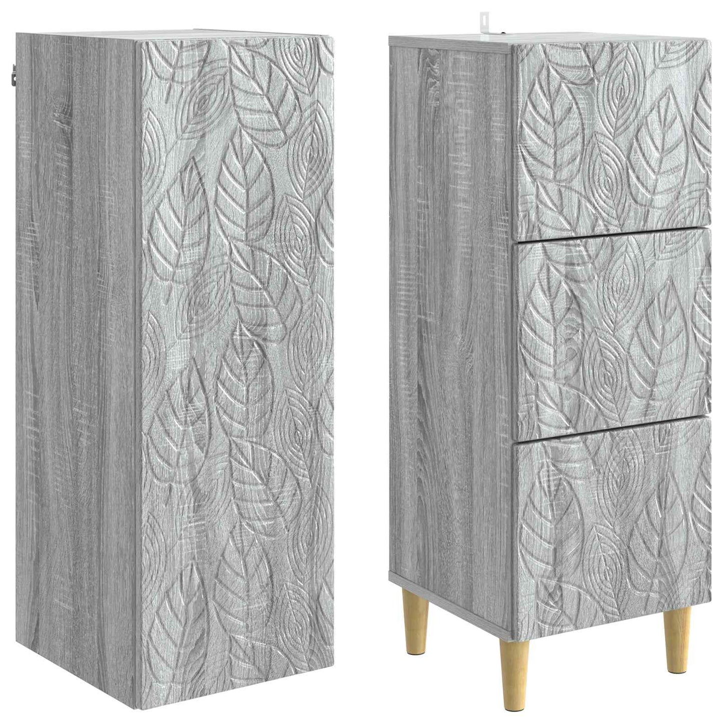 Set di armadi 2 pcs Sonoma grigio 33 x 34,5 x 90 cm | homemem39