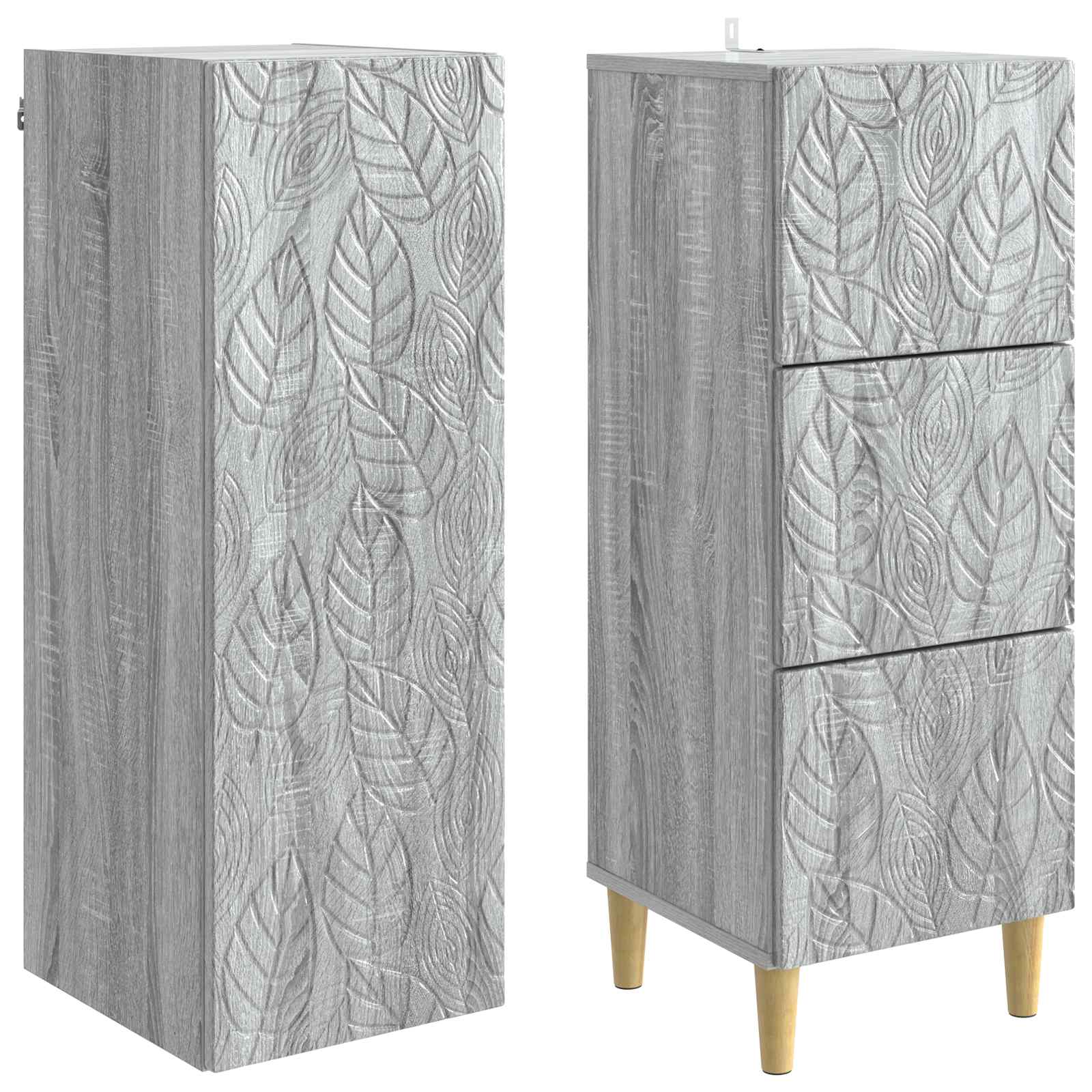 Set di armadi 2 pcs Sonoma grigio 33 x 34,5 x 90 cm | homemem39