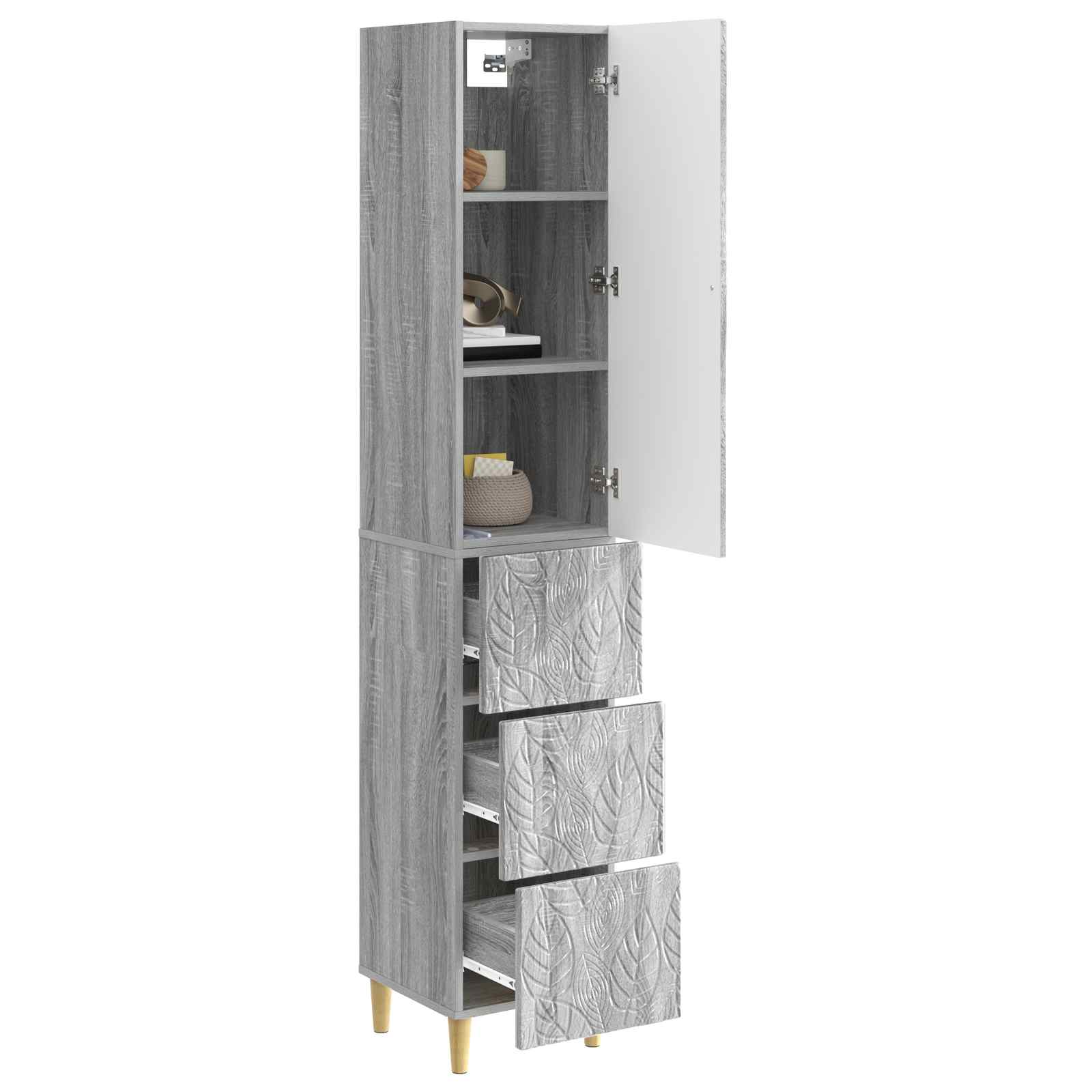 Set di armadi 2 pcs Sonoma grigio 33 x 34,5 x 90 cm | homemem39