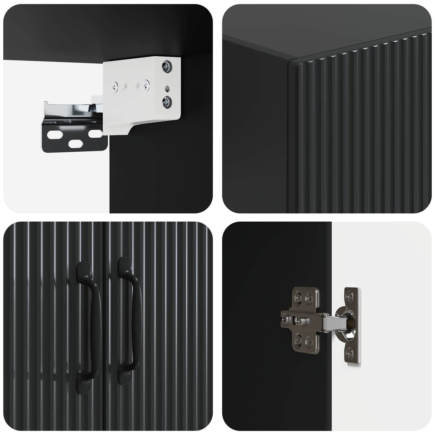Set di armadi 2 pcs Nero 66 x 34,5 x 87 cm Legno ingegnerizzato | homemem39