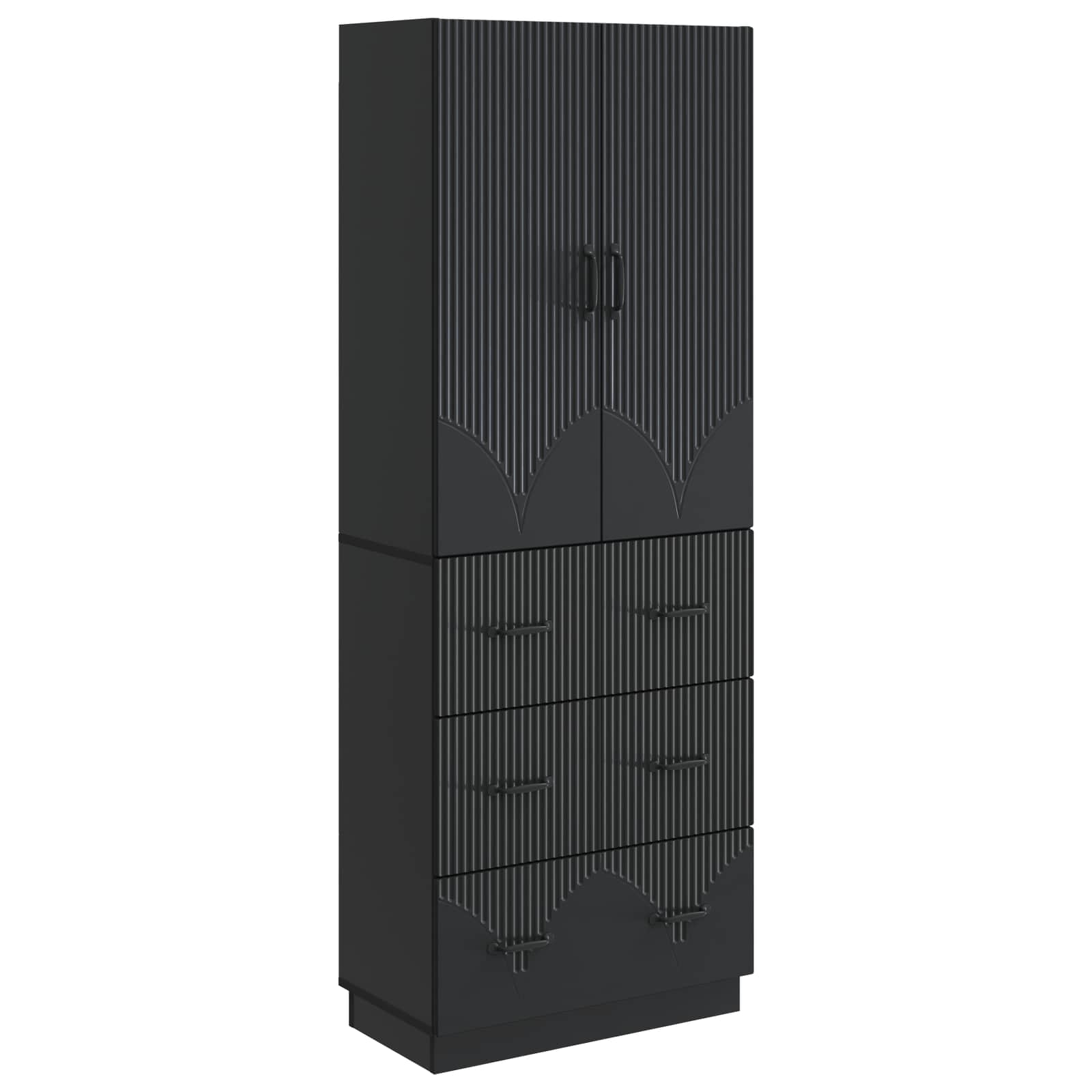Set di armadi 2 pcs Nero 66 x 34,5 x 87 cm Legno ingegnerizzato | homemem39