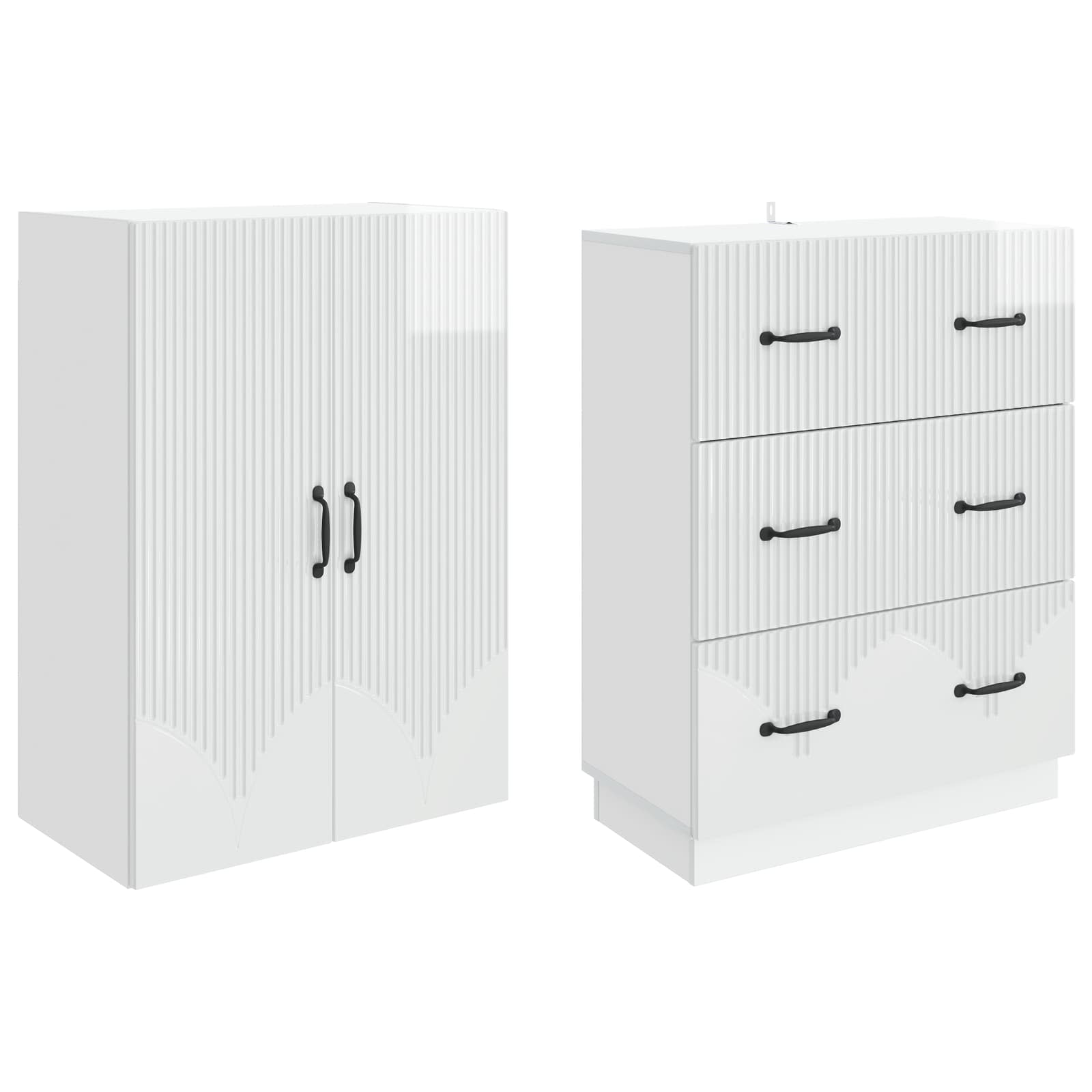 Set di armadi 2 pcs Bianco Lucido 66 x 34,5 x 87 cm | homemem39