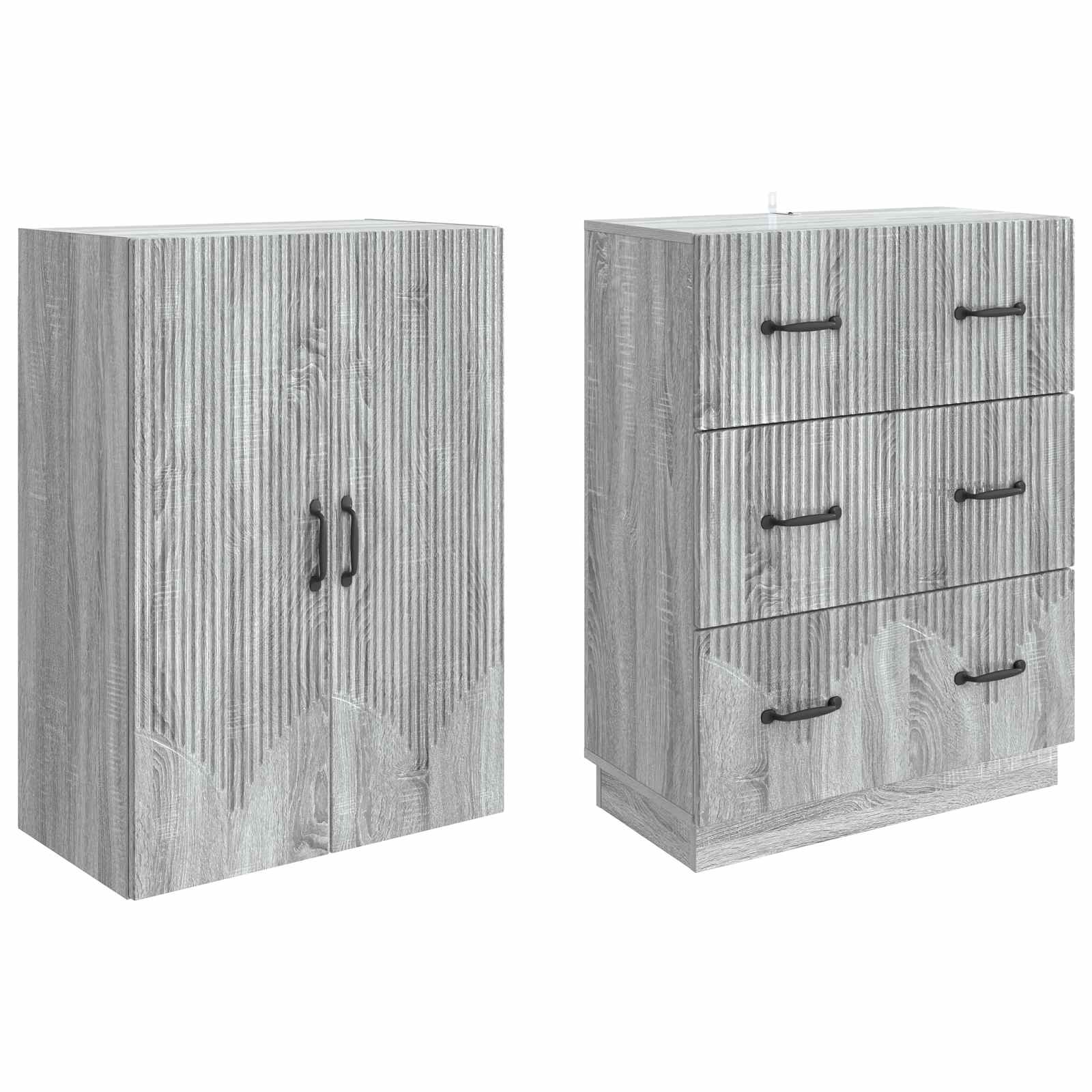 Set di armadi 2 pcs Sonoma grigio 66 x 34,5 x 87 cm | homemem39