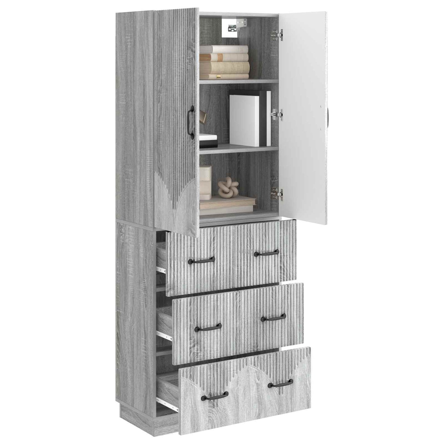 Set di armadi 2 pcs Sonoma grigio 66 x 34,5 x 87 cm | homemem39