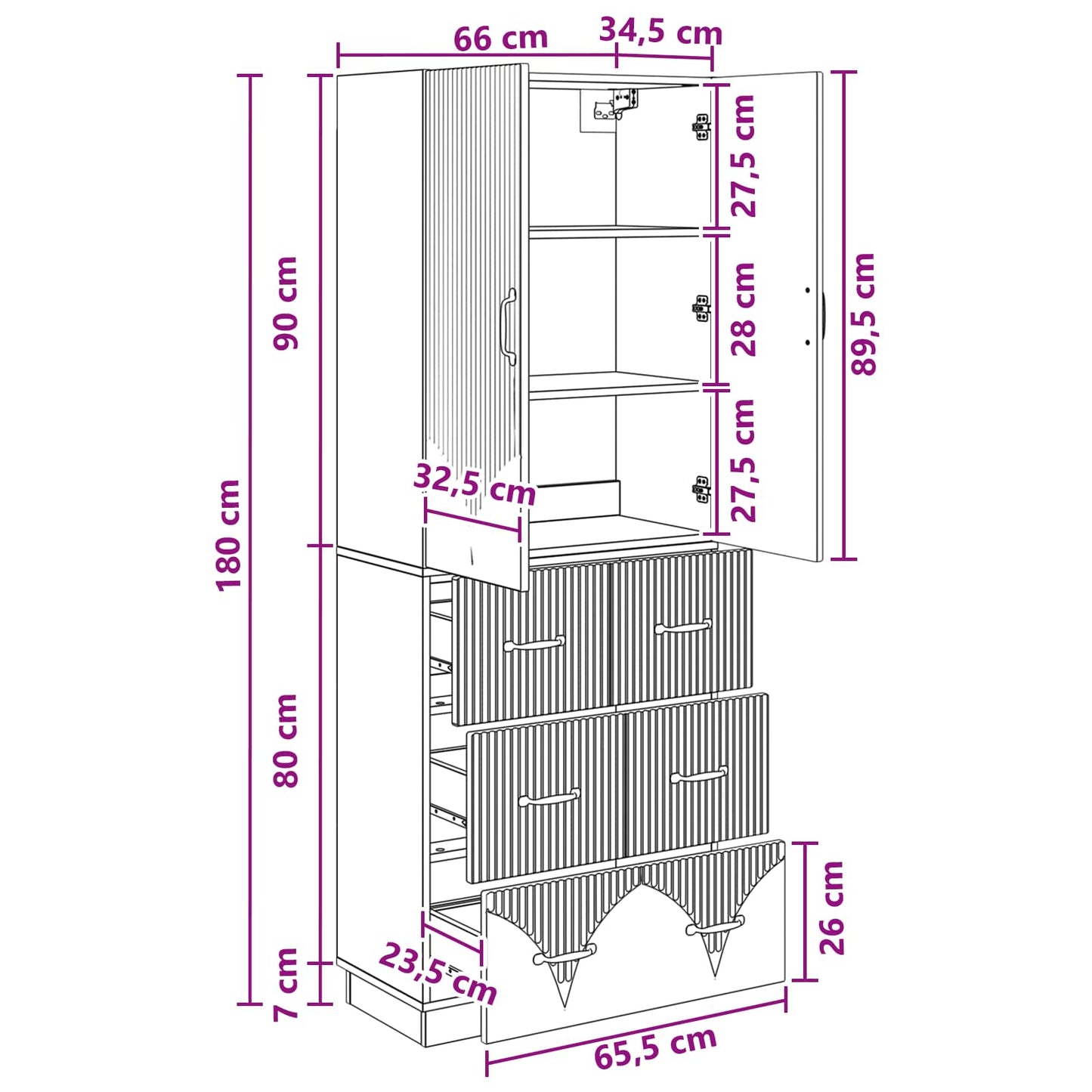 Set di armadi 2 pcs Sonoma grigio 66 x 34,5 x 87 cm | homemem39