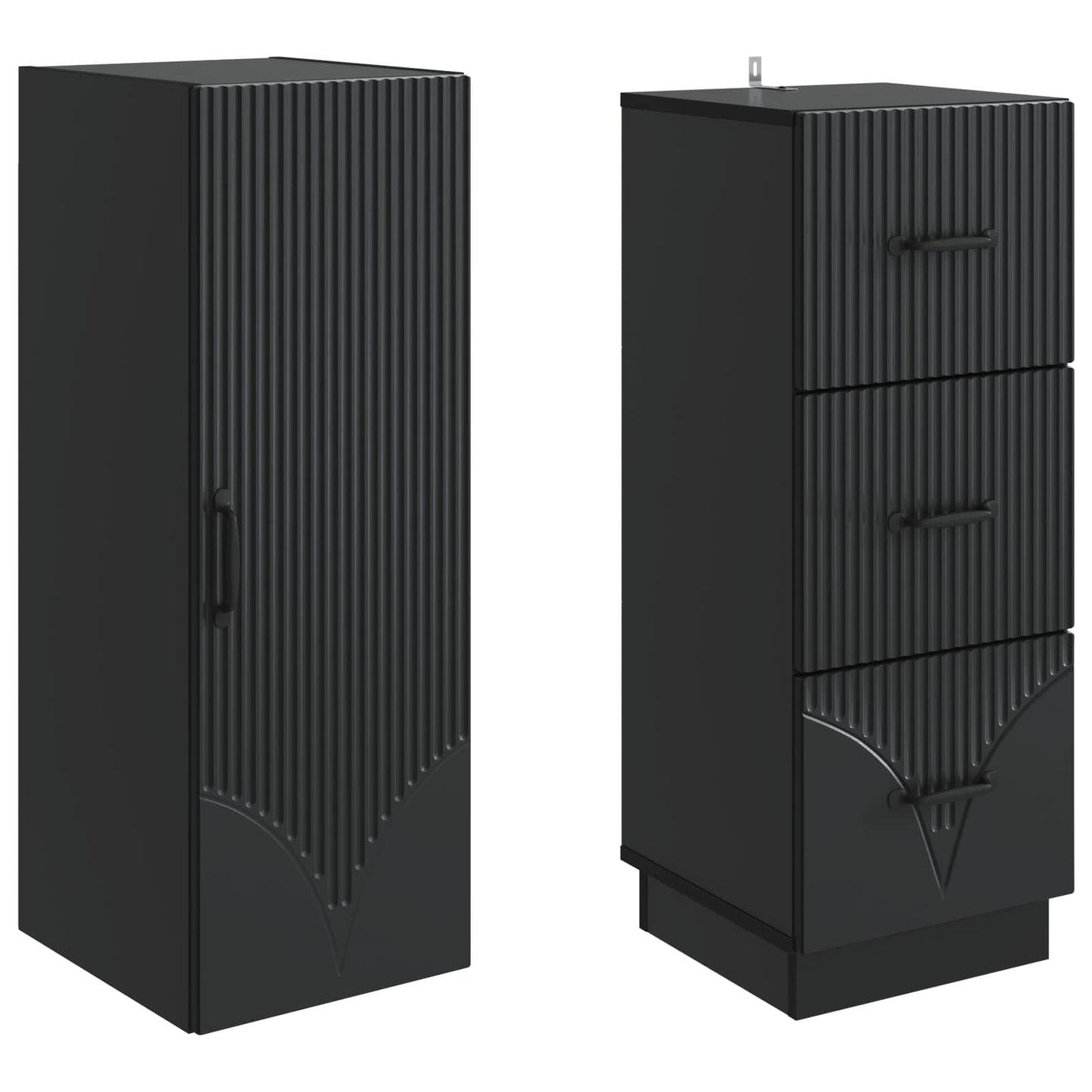 Set di armadi 2 pcs Nero 33 x 34,5 x 87 cm Legno ingegnerizzato | homemem39