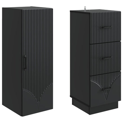 Set di armadi 2 pcs Nero 33 x 34,5 x 87 cm Legno ingegnerizzato | homemem39