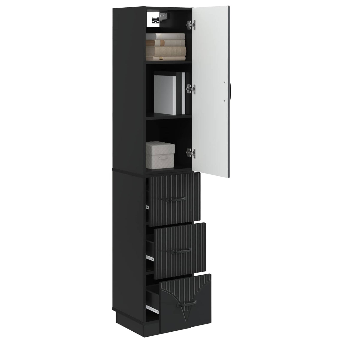 Set di armadi 2 pcs Nero 33 x 34,5 x 87 cm Legno ingegnerizzato | homemem39