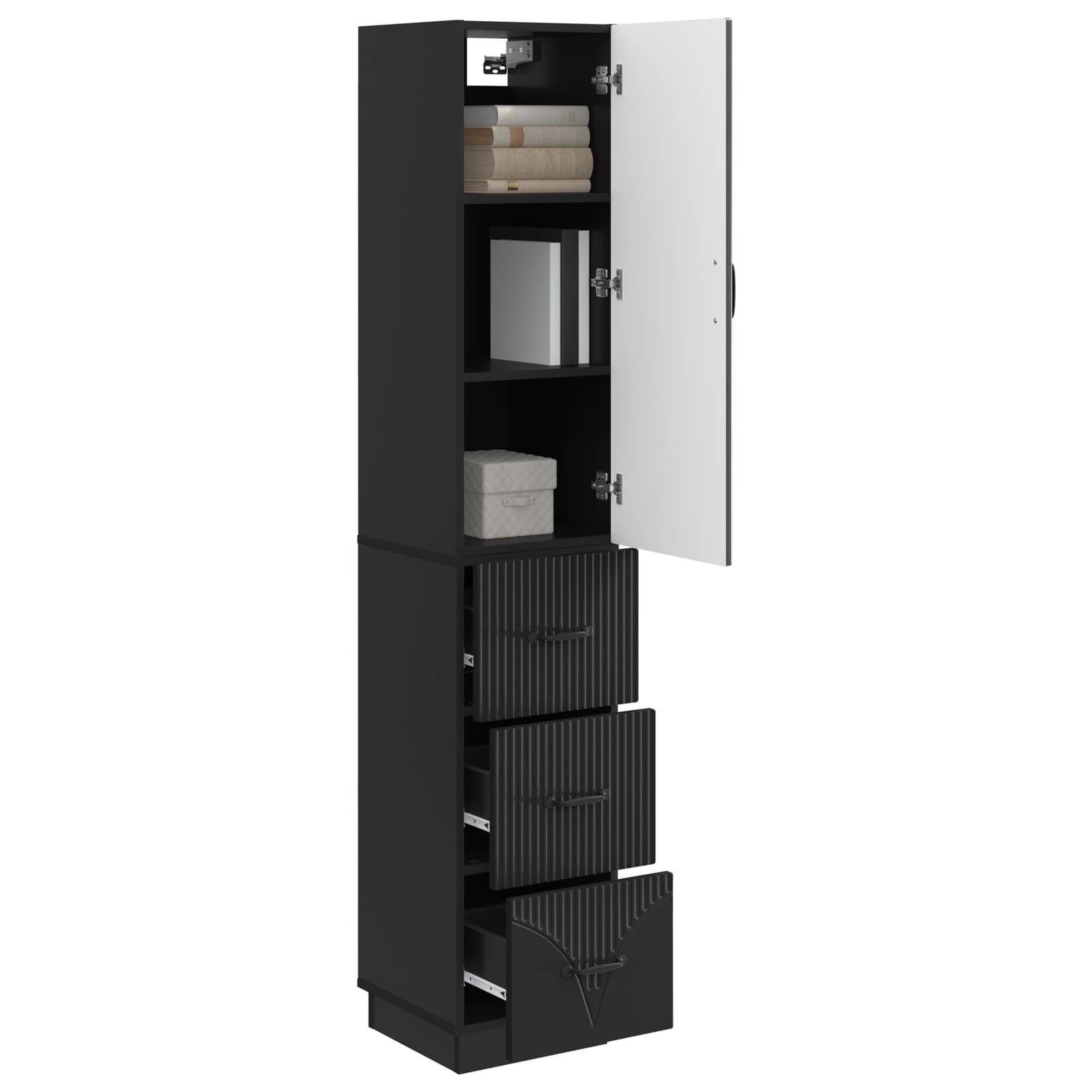 Set di armadi 2 pcs Nero 33 x 34,5 x 87 cm Legno ingegnerizzato | homemem39
