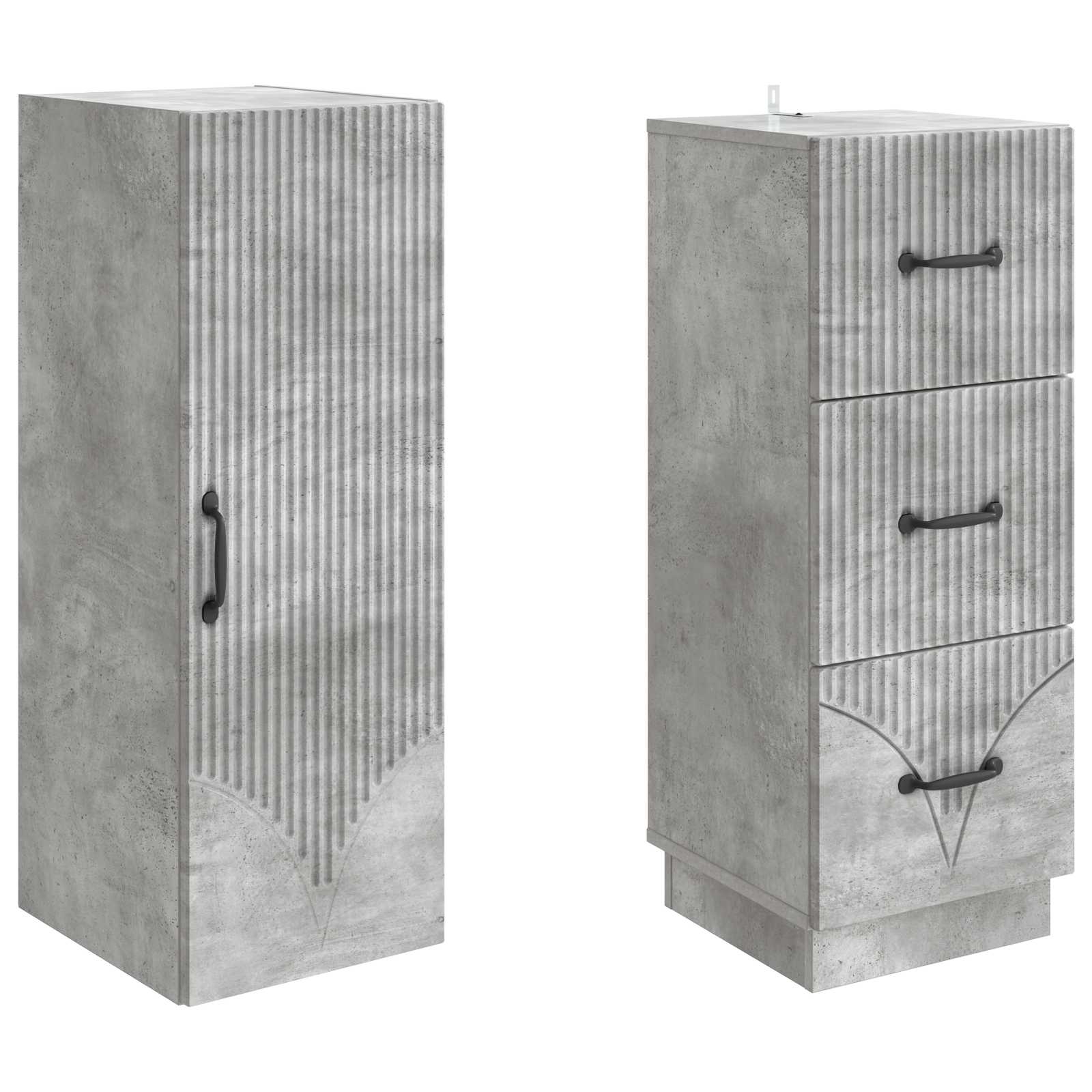 Set di armadi 2 pcs Grigio Cemento 33 x 34,5 x 87 cm | homemem39