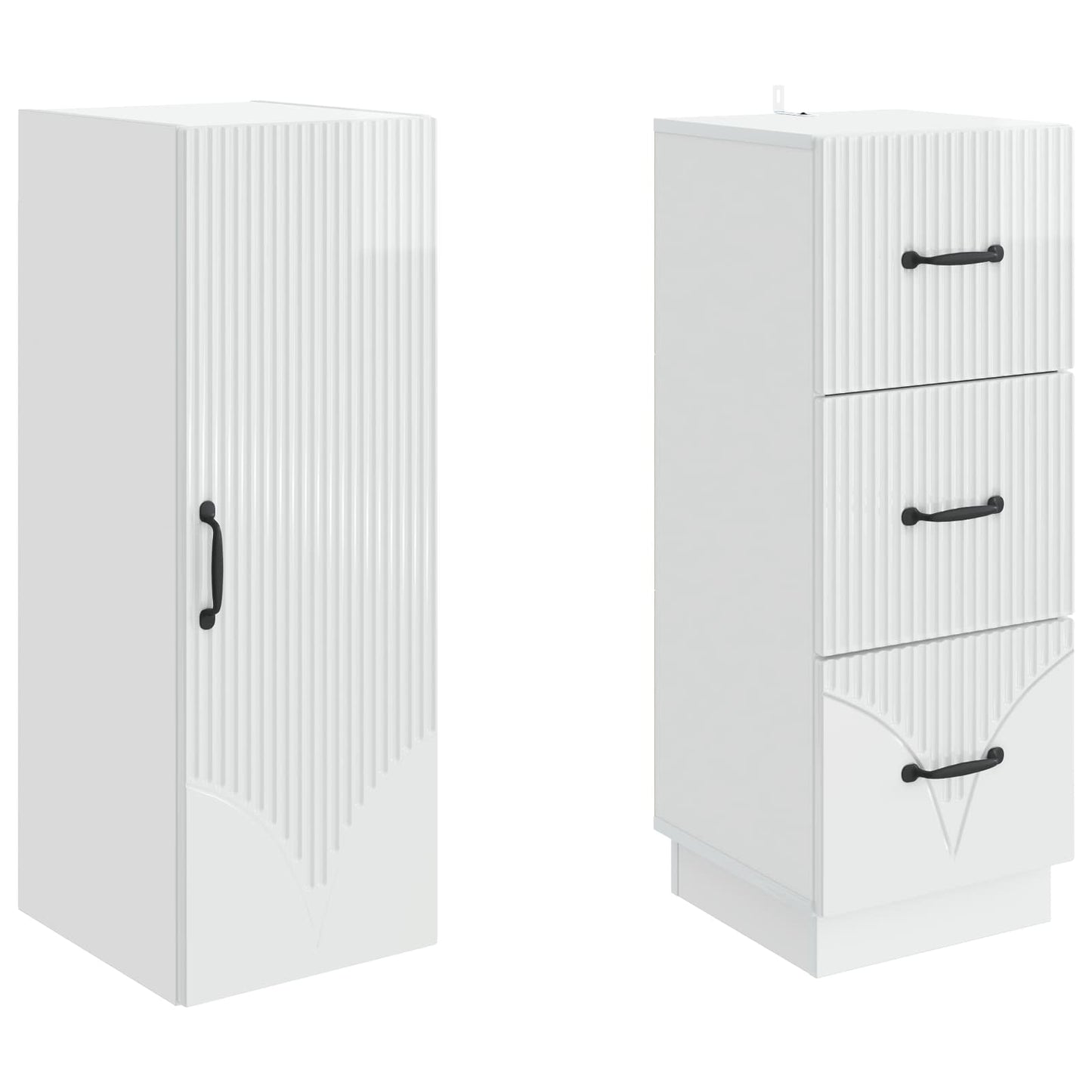 Set di armadi 2 pcs Bianco Lucido 33 x 34,5 x 87 cm | homemem39