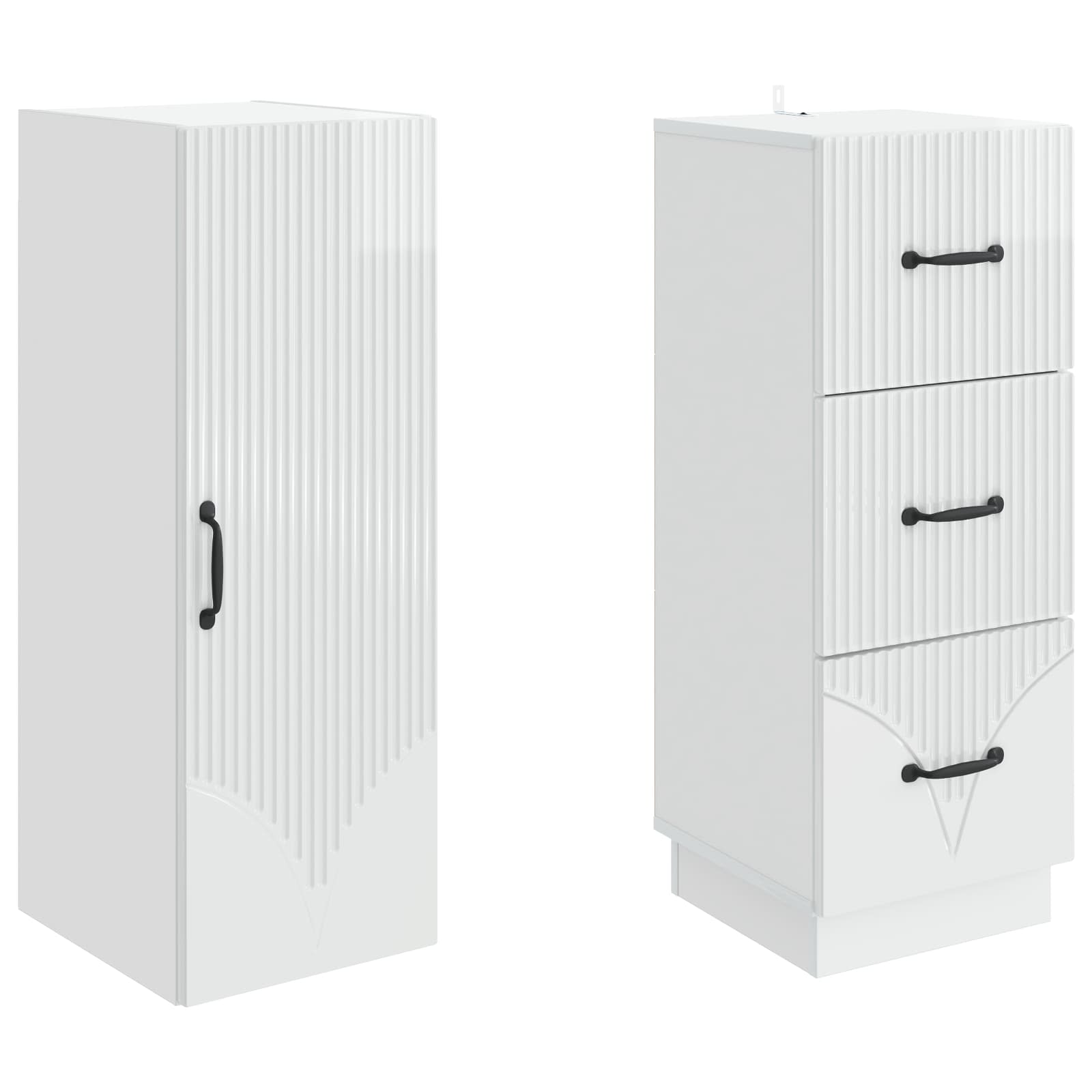 Set di armadi 2 pcs Bianco Lucido 33 x 34,5 x 87 cm | homemem39