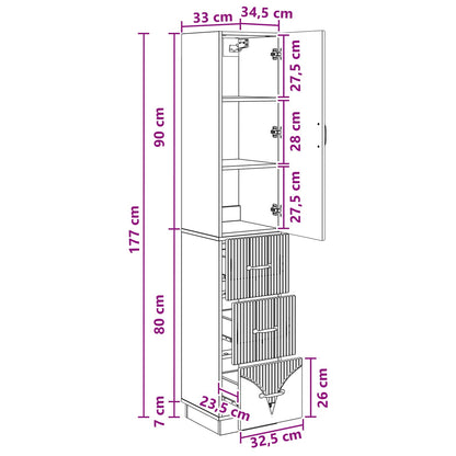 Set di armadi 2 pcs Bianco Lucido 33 x 34,5 x 87 cm | homemem39