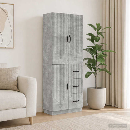 Set di armadi 2 pz Grigio Cemento Legno ingegnerizzato | homemem39