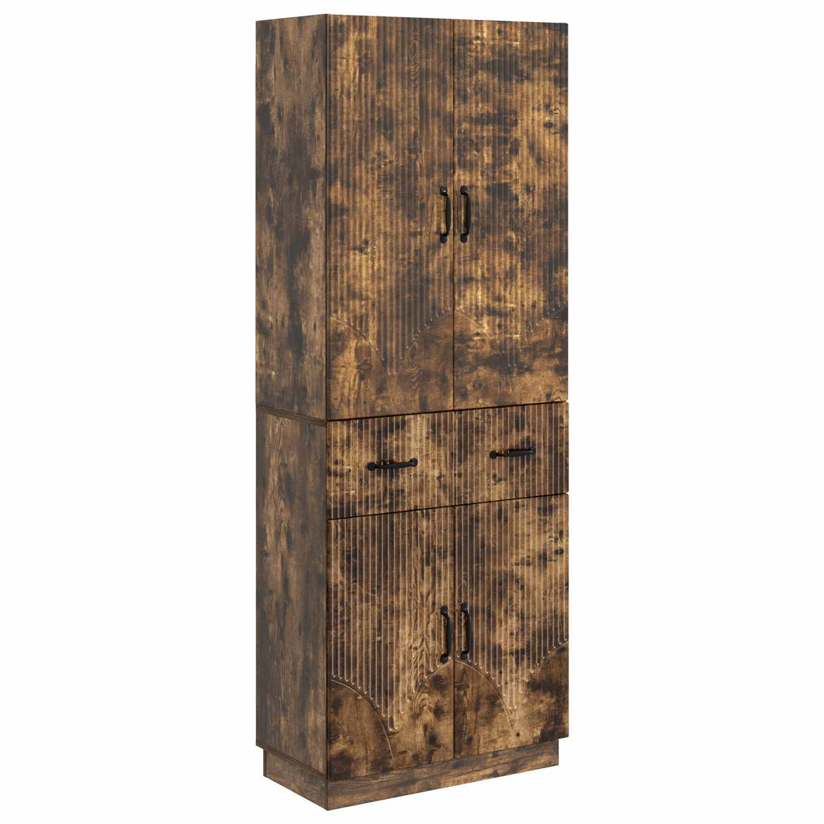 Set di armadi 2 pz Rovere Fumo Legno ingegnerizzato