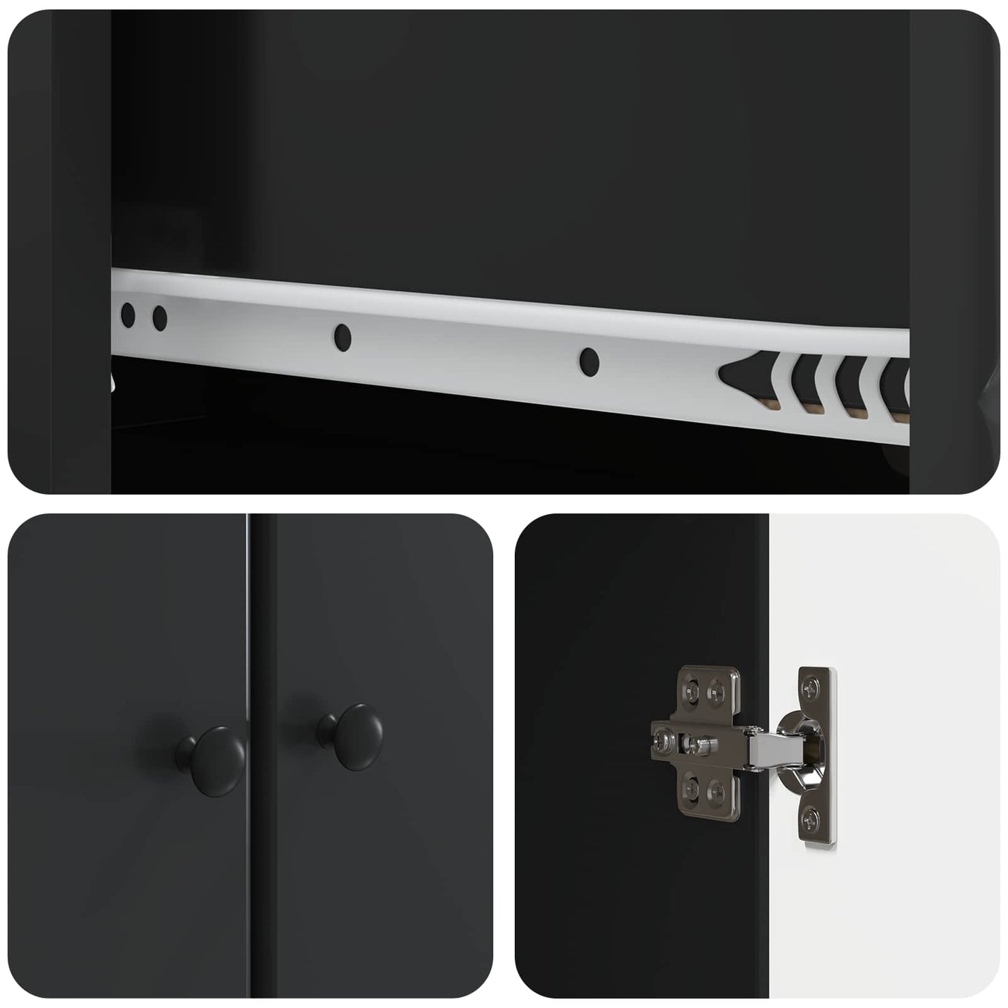 Set di armadi 2 pcs Nero 66 x 34,5 x 90 cm Legno ingegnerizzato | homemem39