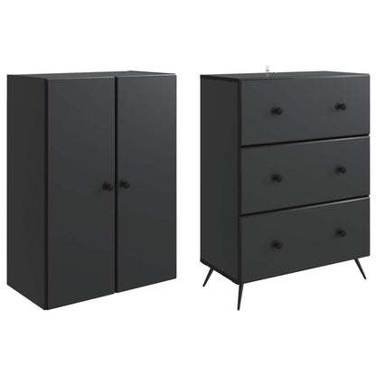 Set di armadi 2 pcs Nero 66 x 34,5 x 90 cm Legno ingegnerizzato | homemem39
