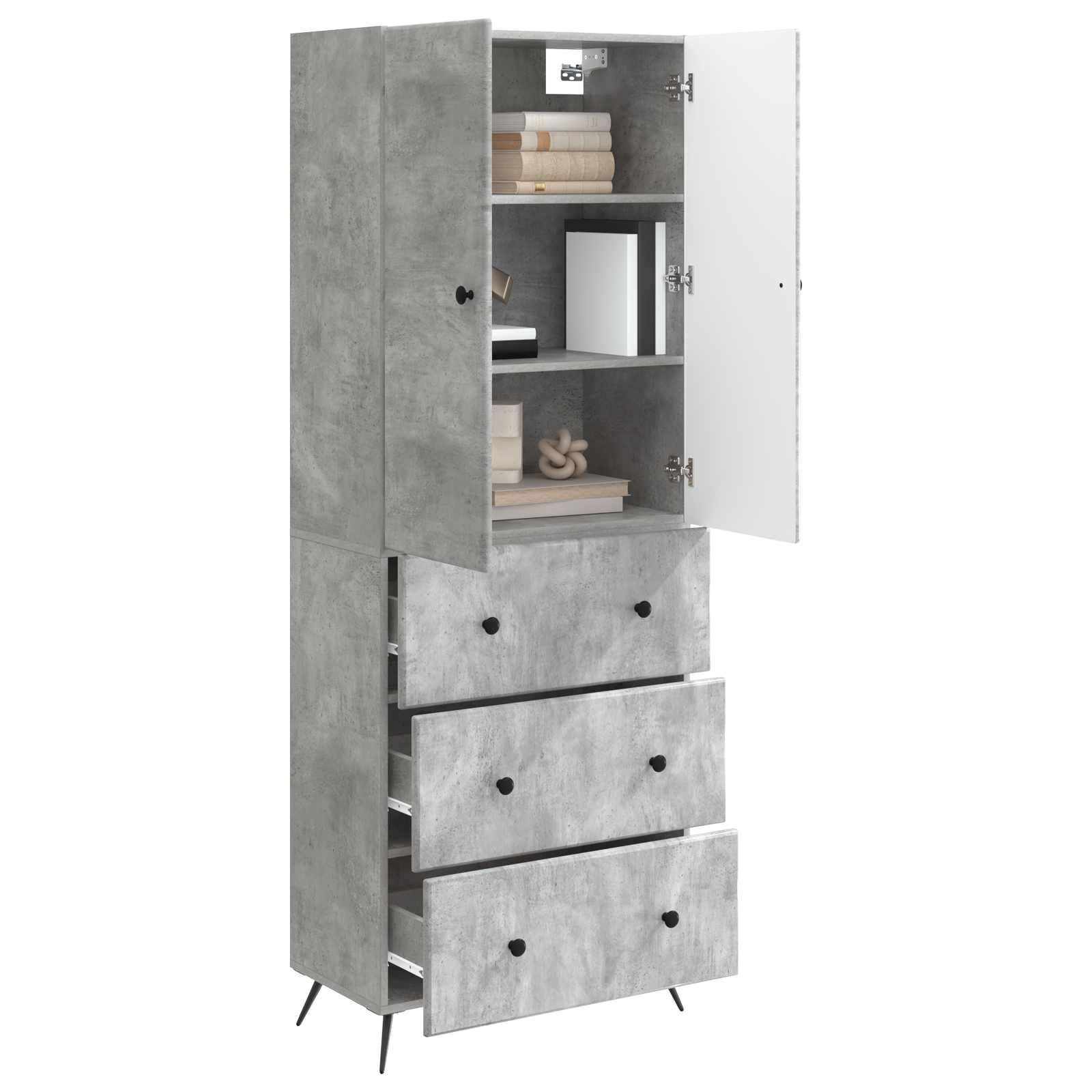 Set di armadi 2 pcs Grigio Cemento 66 x 34,5 x 90 cm | homemem39