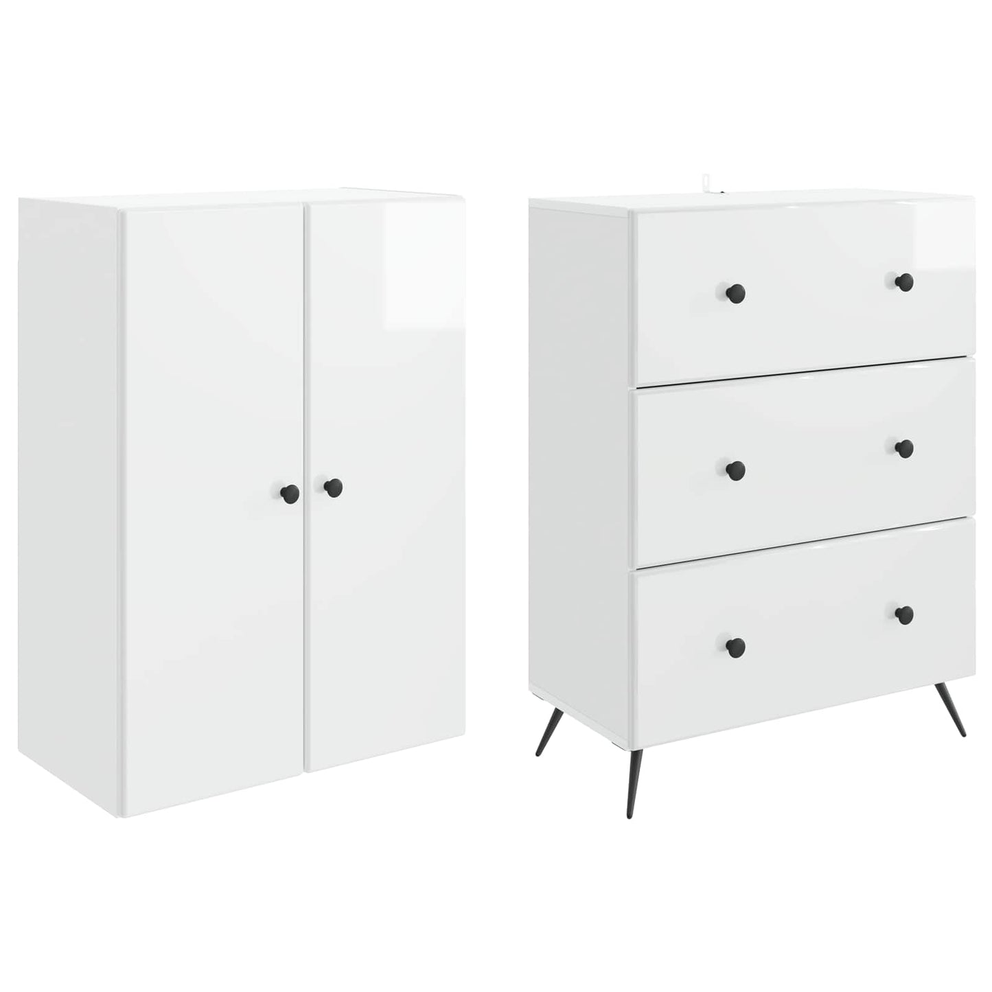 Set di armadi 2 pcs Bianco Lucido 66 x 34,5 x 90 cm | homemem39