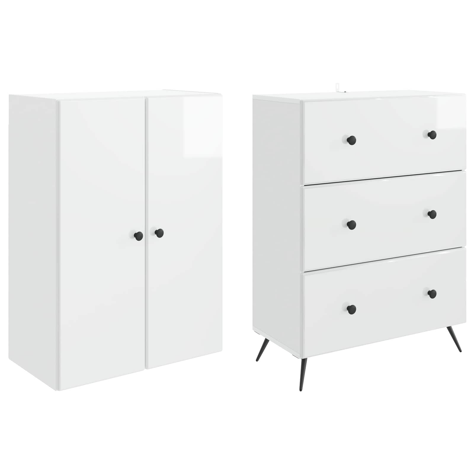 Set di armadi 2 pcs Bianco Lucido 66 x 34,5 x 90 cm | homemem39