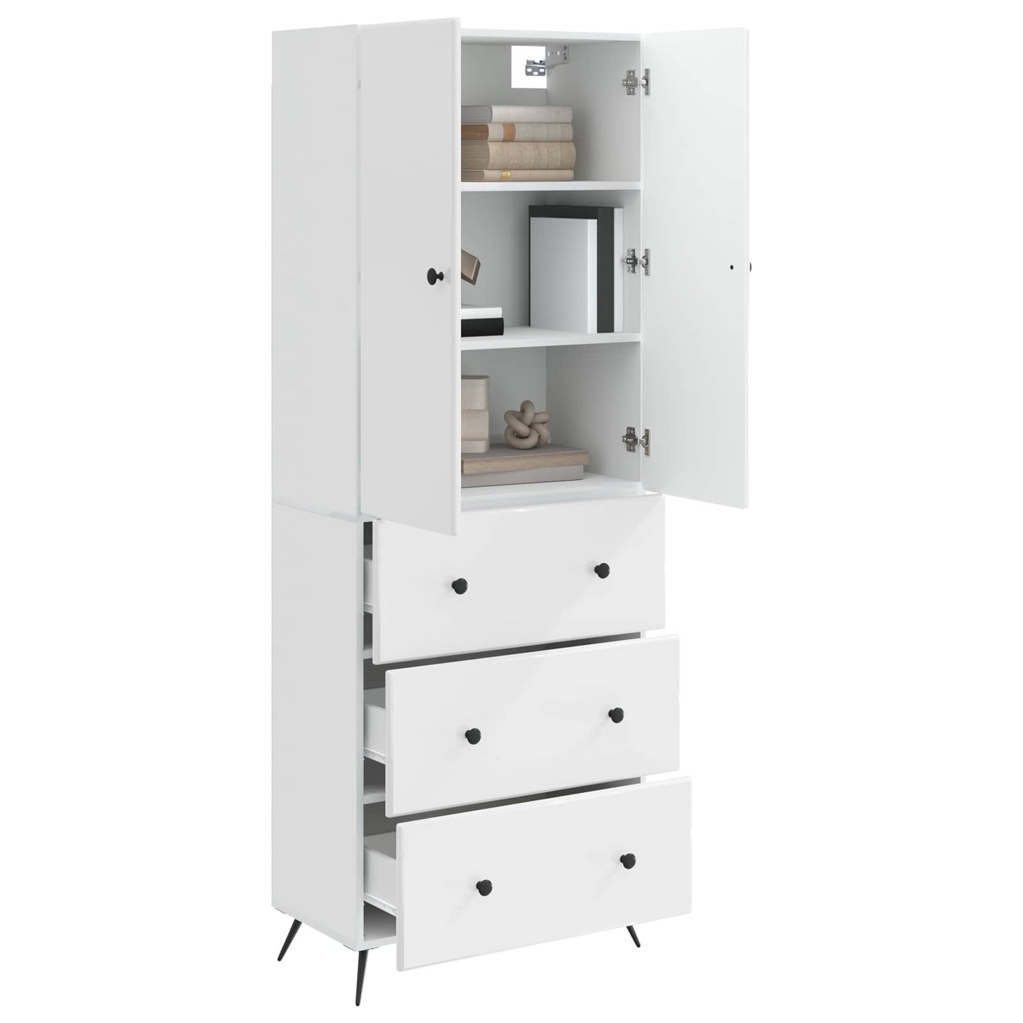 Set di armadi 2 pcs Bianco Lucido 66 x 34,5 x 90 cm | homemem39
